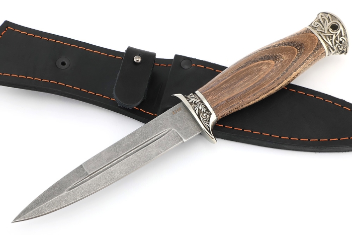 Нож Перо (К340, мельхиор, ясень стабилизированный)