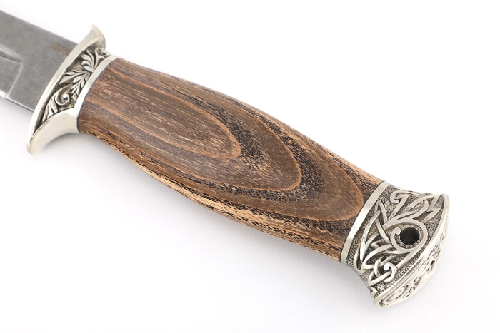 Нож Перо (К340, мельхиор, ясень стабилизированный)