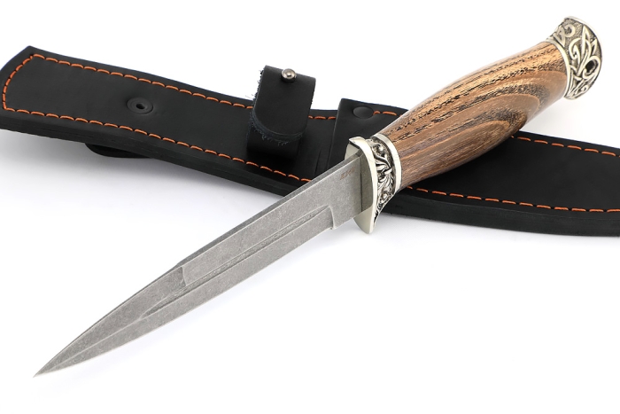 Нож Перо (К340, мельхиор, ясень стабилизированный)