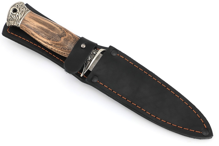 Нож Перо (К340, мельхиор, ясень стабилизированный)