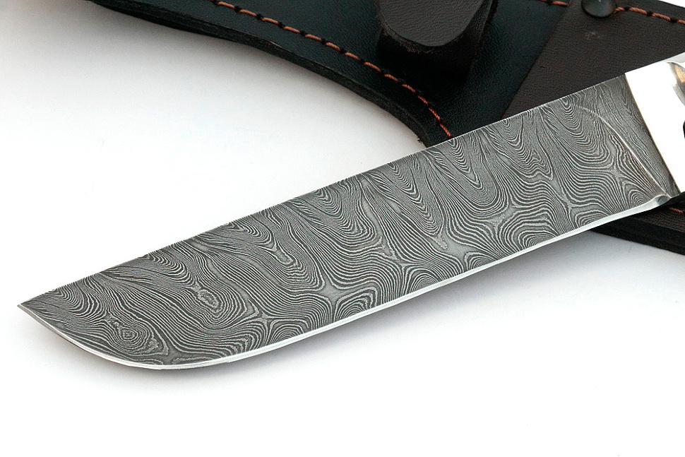 Нож Узбек (дамаск, карельская берёза)