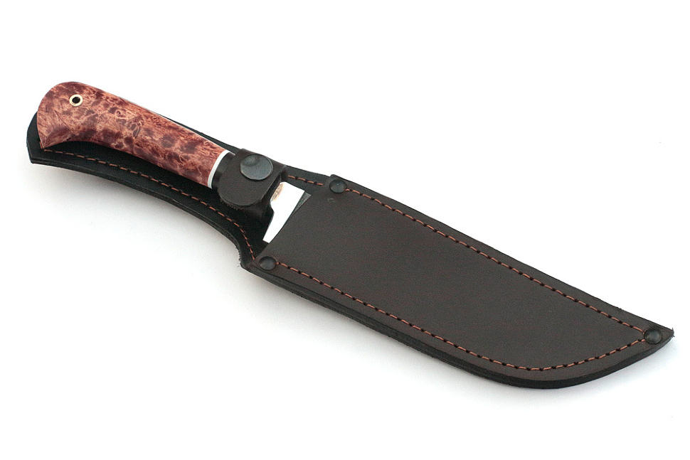 Нож Узбек (дамаск, карельская берёза)