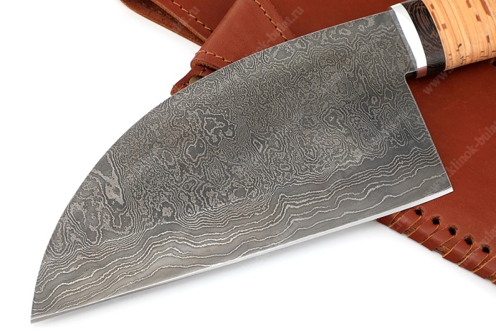 Сербский нож (дамасская сталь, береста)