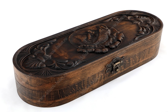 Футляр для ножа №7 (дерево - бук) рыбак и щука