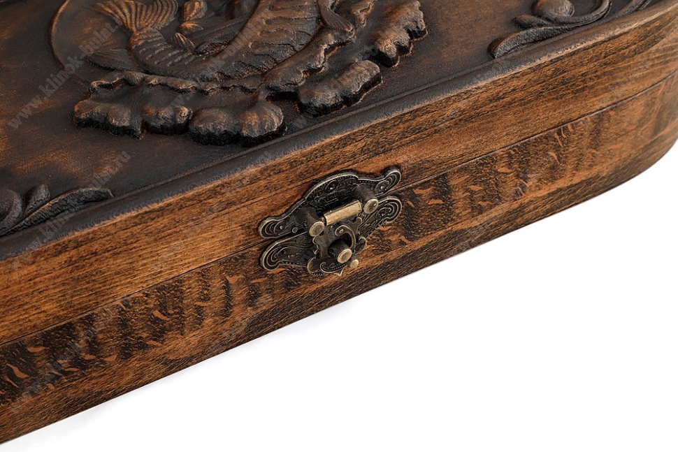 Футляр для ножа №7 (дерево - бук) рыбак и щука