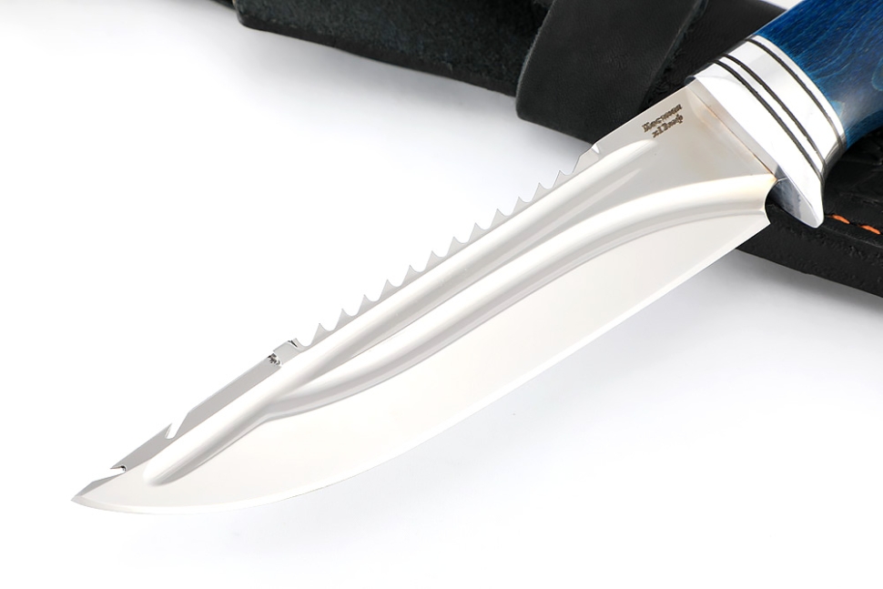 Нож Судак малый (х12МФ-долы, карельская берёза синяя)