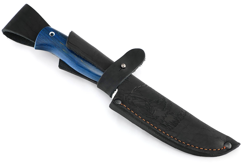 Нож Судак малый (х12МФ-долы, карельская берёза синяя)