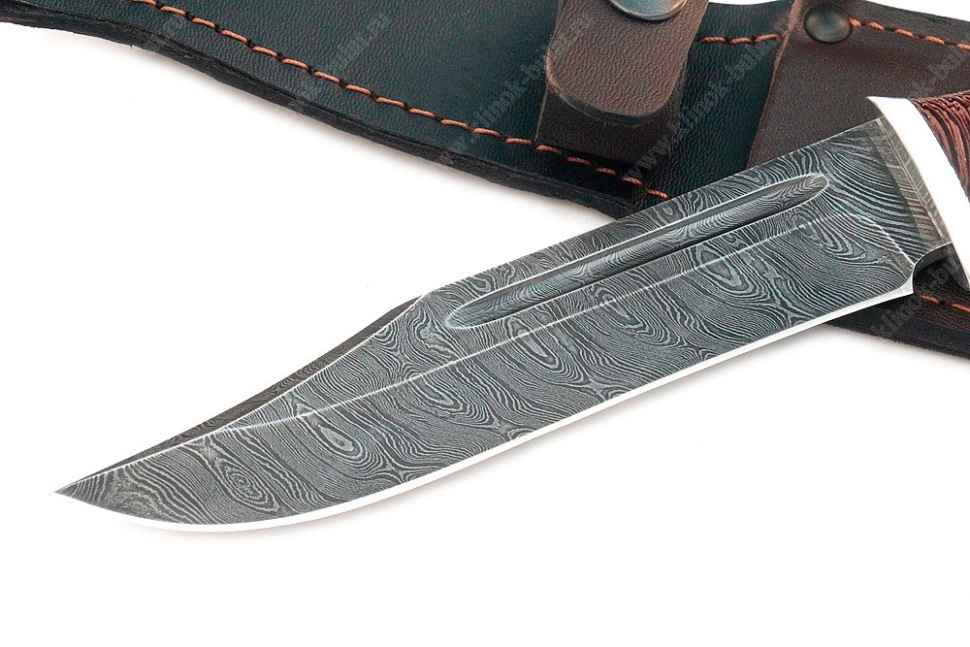 Нож Атака (дамаск, береста)