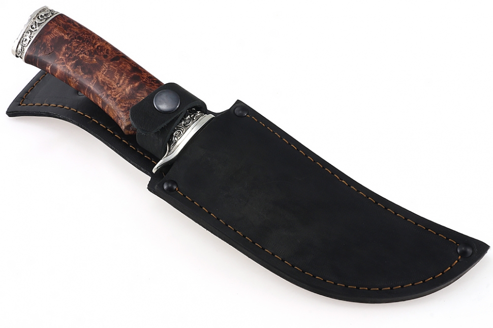 Нож Легион (дамаск-долы, карельская берёза-мельхиор)