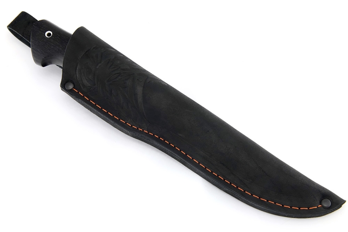 Нож Флагман (х12МФ, вставка акрил синий, чёрный граб)