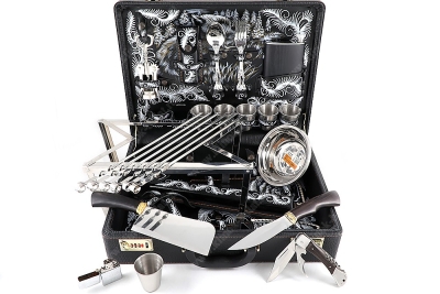 Подарочный набор в дипломате Турист-2 (цветная роспись)