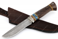 Нож Соболь (К340, рукоять венге, вставка акрил, фибра, гарда мельхиор)
