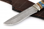 Нож Соболь (К340, рукоять венге, вставка акрил, фибра, гарда мельхиор) - Клинок ножа Соболь сталь К340 фото
