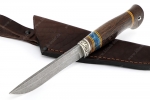 Нож Соболь (К340, рукоять венге, вставка акрил, фибра, гарда мельхиор) - Нож разделочный Соболь сталь К340