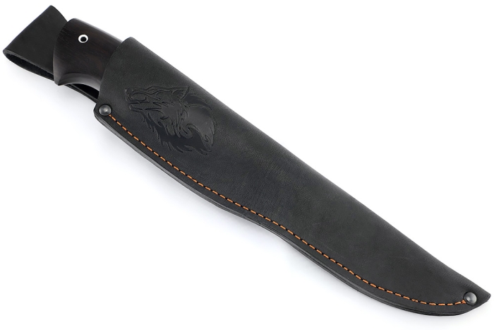 Нож Таран (х12МФ, вставка акрил синий, чёрный граб)