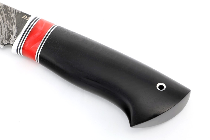 Нож Стрела (D2, вставка акрил красный, черный граб)