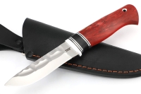 Нож Финт (х12МФ долы-камень, вставка черный граб, карельская берёза красная)