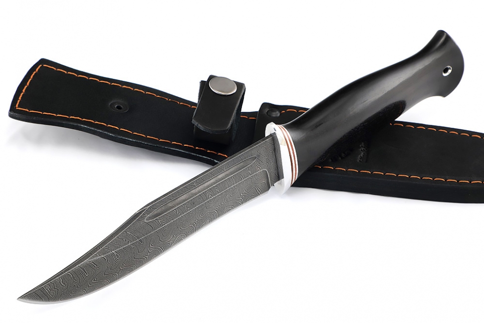 Нож Атака (дамаск, чёрный граб)