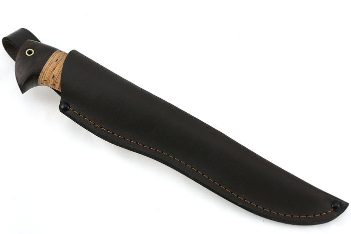 Нож Таран (дамаск-долы, береста)