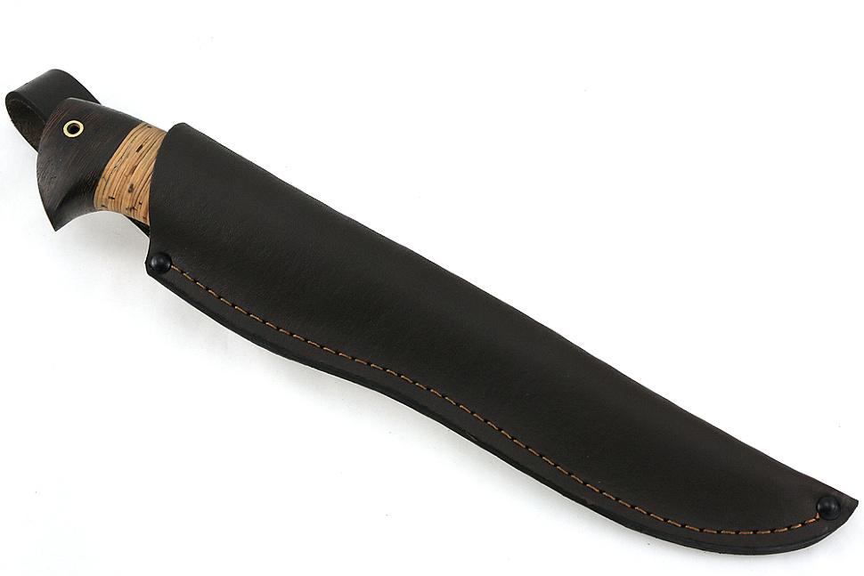 Нож Таран (дамаск-долы, береста)