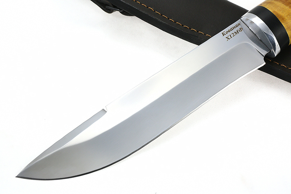 Нож Таран (х12МФ, стабилизированая карельская берёза - чёрный граб)