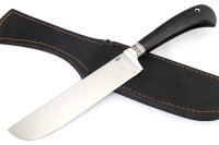 Нож Узбек (95х18, мельхиор, черный граб)