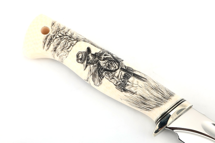 Нож Зубатка (К340-долы, низельбер, элфорин-скримшоу сафари) формованные ножны