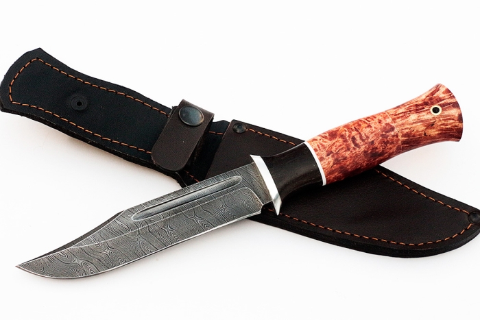 Нож Атака (дамаск, карельская берёза)