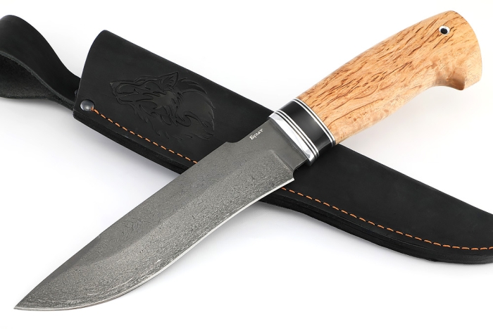 Нож Викинг (булат, карельская берёза)