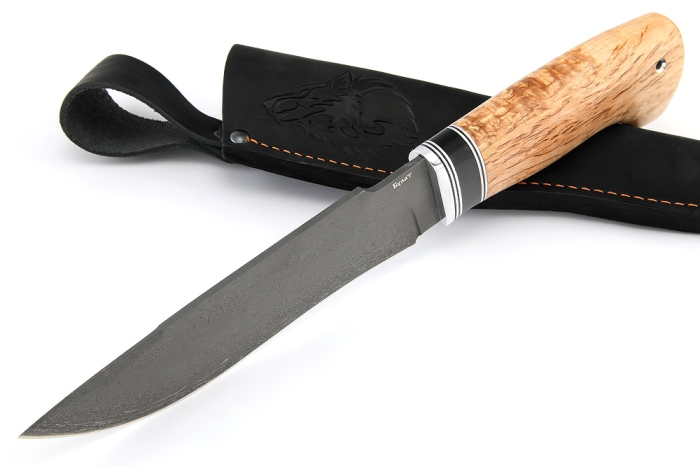 Нож Викинг (булат, карельская берёза)