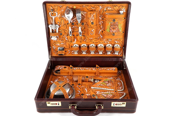 Подарочный набор в дипломате Юбилейный (цветная роспись)