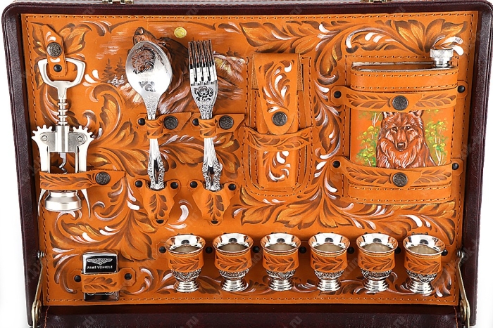 Подарочный набор в дипломате Юбилейный (цветная роспись)