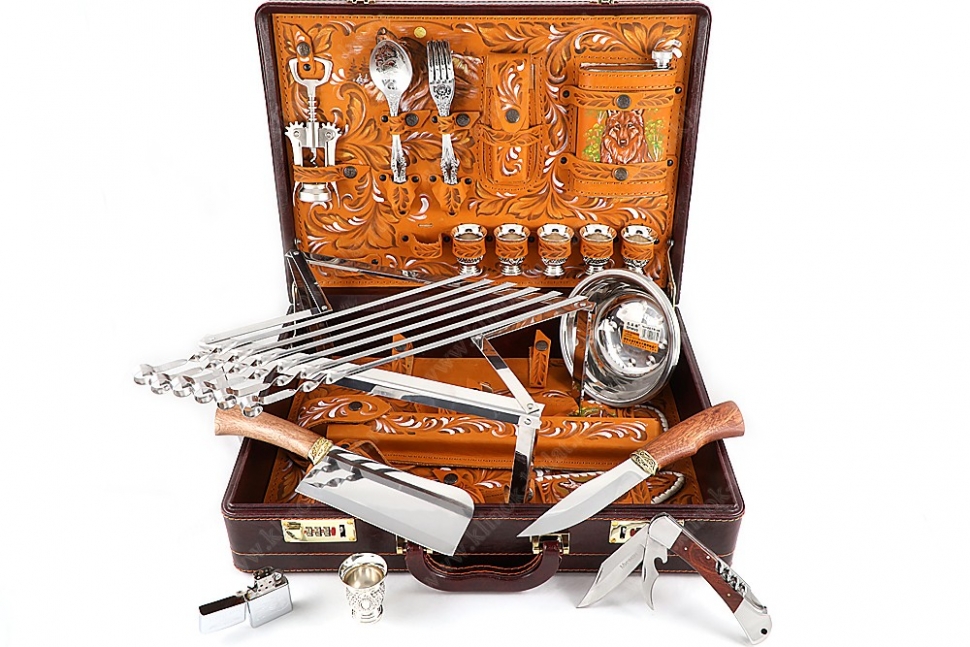 Подарочный набор в дипломате Юбилейный (цветная роспись)