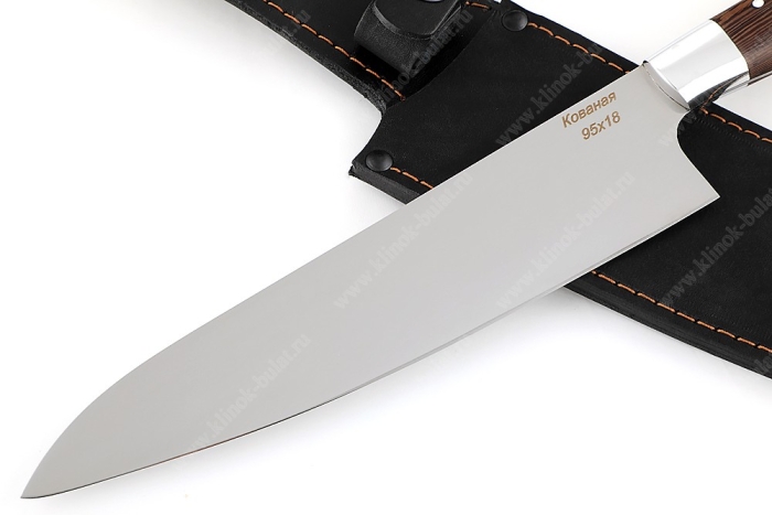 Нож Шеф большой (95х18, рукоять дюраль - венге) цельнометаллический