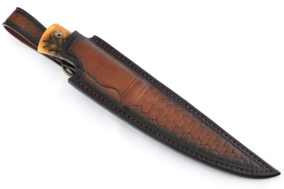 Нож Комар (нержавеющий дамаск-долы) рукоять шишка в акриле