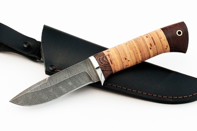 Нож Финт (дамаск, береста)
