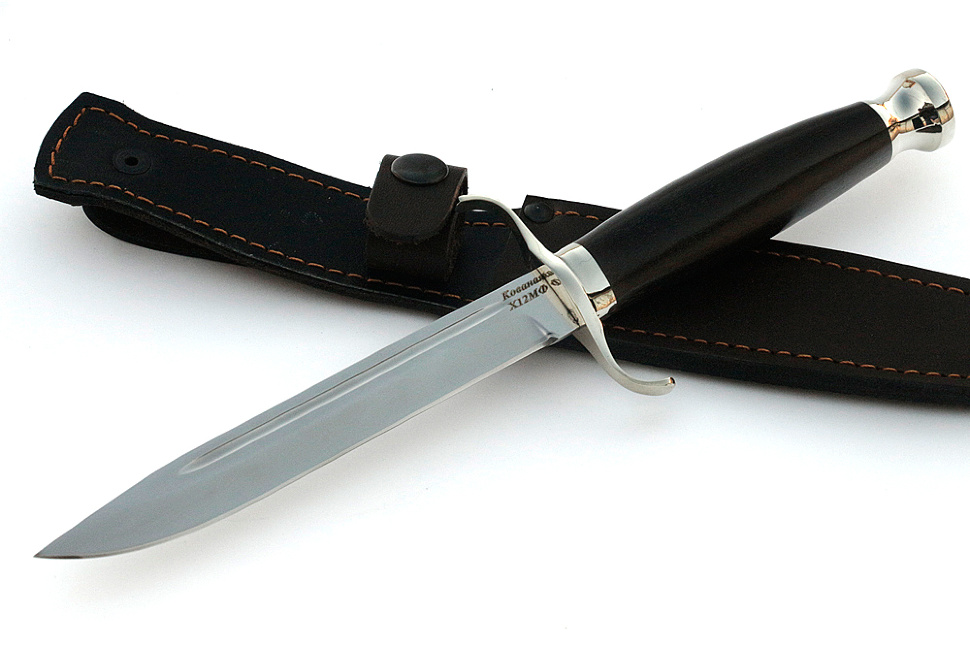 Нож Классика (х12МФ, чёрный граб - мельхиор)