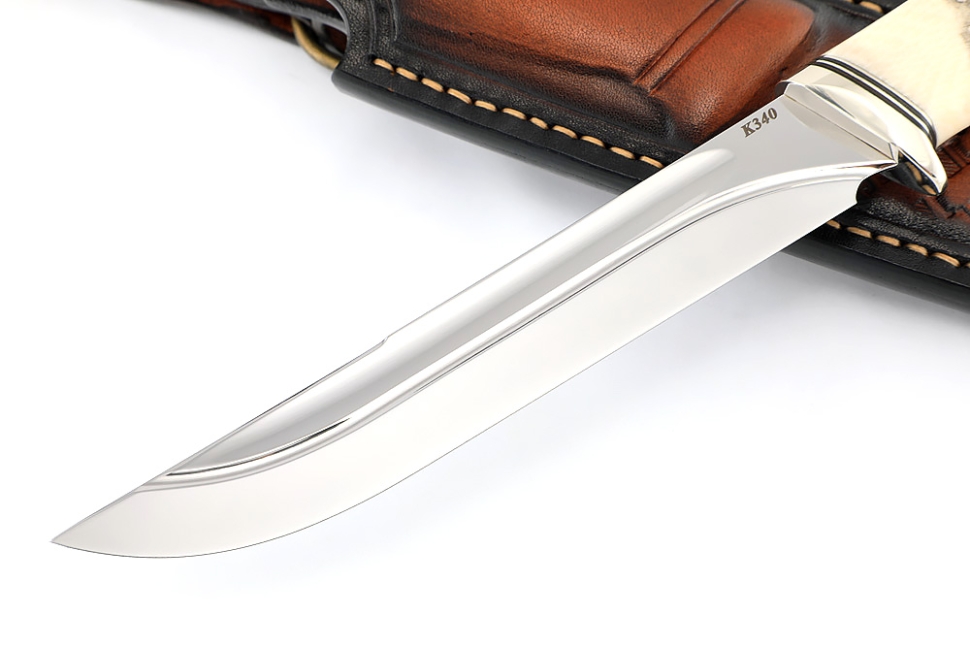 Нож Зубатка (К340-долы, низельбер, элфорин-скримшоу охота) формованные ножны