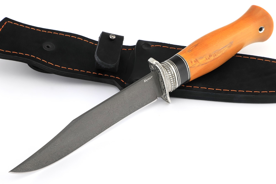 Нож Гладиатор (булат, карельская берёза стабилизированная)