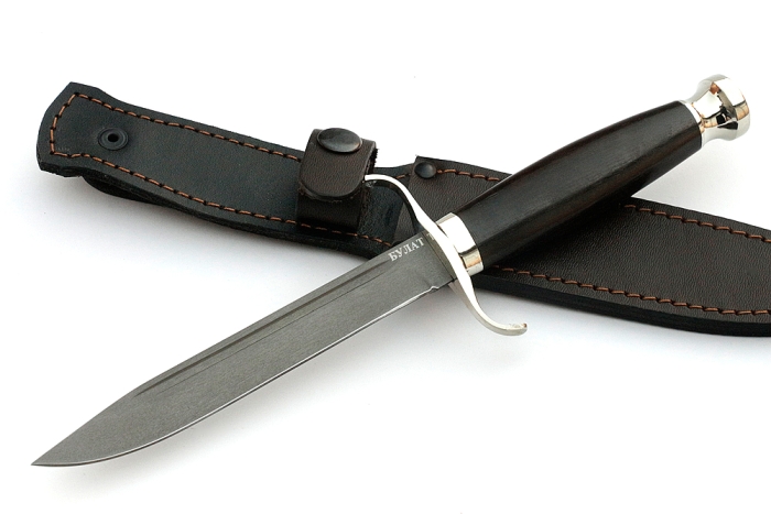 Нож Классика (булат, чёрный граб - мельхиор)