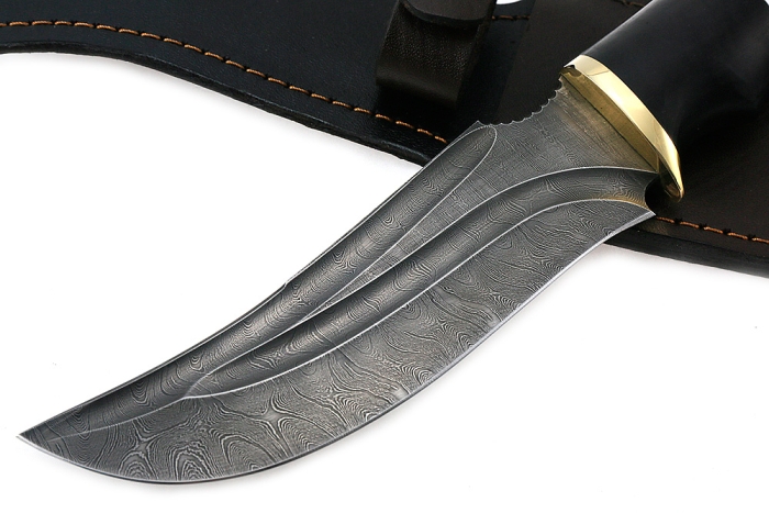 Нож Легион (дамаск-долы, чёрный граб)