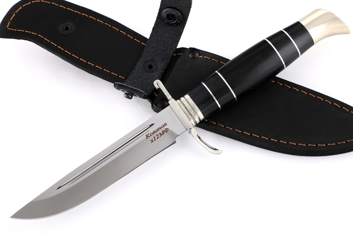 Финка НКВД (сталь х12МФ, рукоять наборная чёрный граб - литьё)