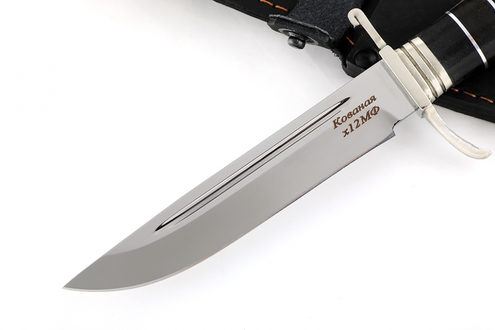 Финка НКВД (сталь х12МФ, рукоять наборная чёрный граб - литьё)