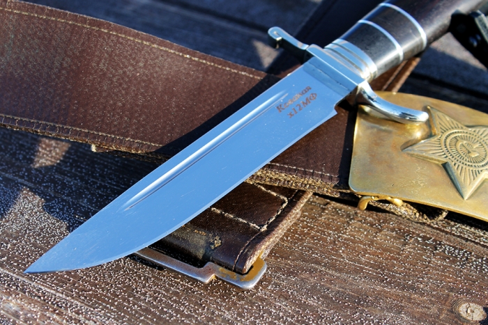 Финка НКВД (сталь х12МФ, рукоять наборная чёрный граб - литьё)