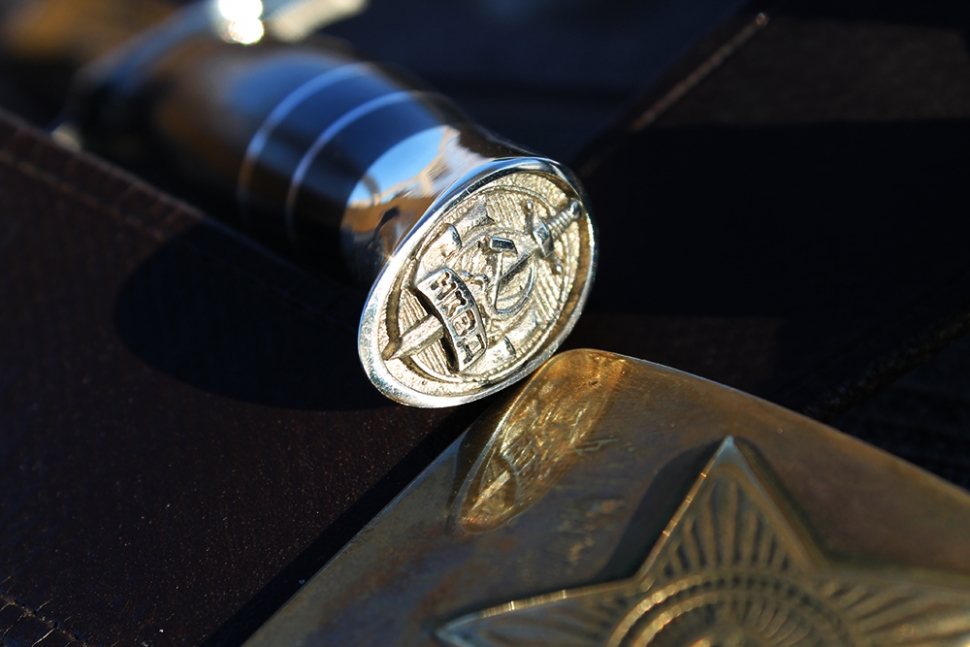 Финка НКВД (сталь х12МФ, рукоять наборная чёрный граб - литьё)