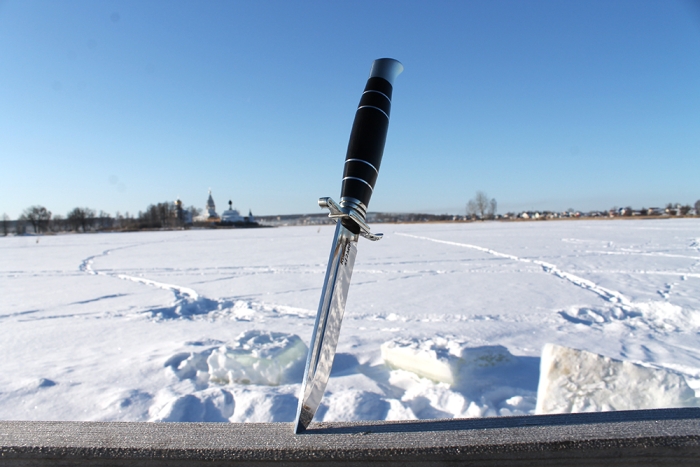 Финка НКВД (сталь х12МФ, рукоять наборная чёрный граб - литьё)