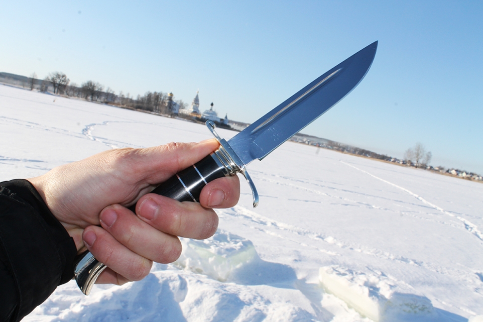 Финка НКВД (сталь х12МФ, рукоять наборная чёрный граб - литьё)