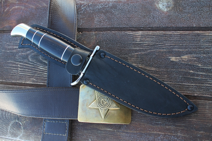 Финка НКВД (сталь х12МФ, рукоять наборная чёрный граб - литьё)