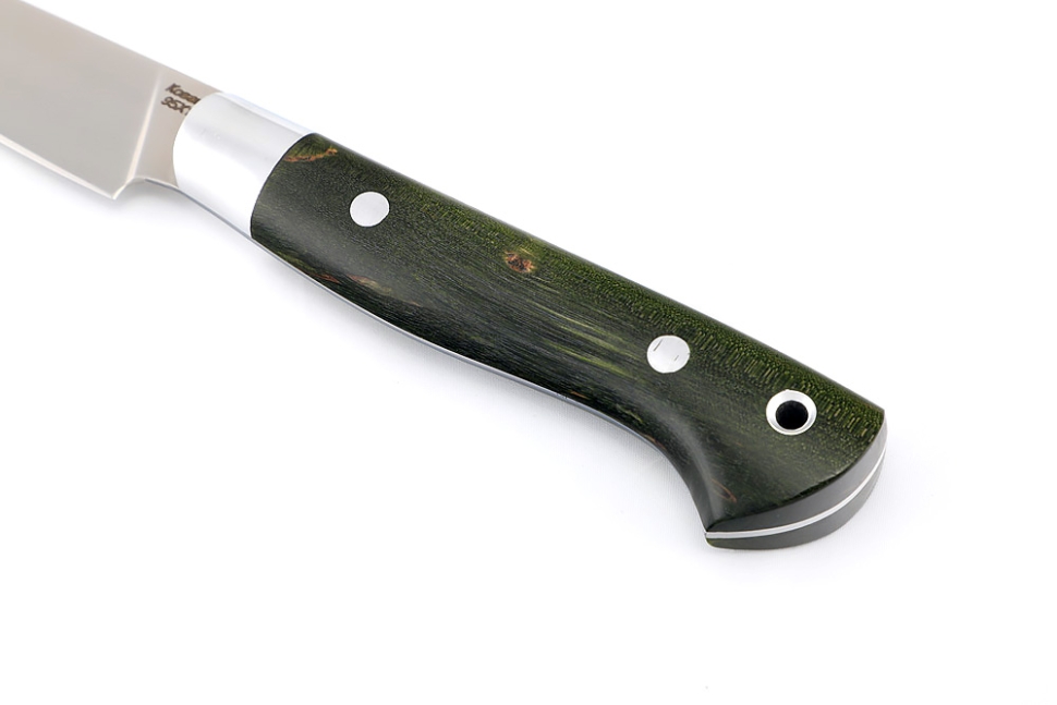 Нож Шеф малый - овощной (95х18, цельнометаллический; рукоять карельская береза зеленая)