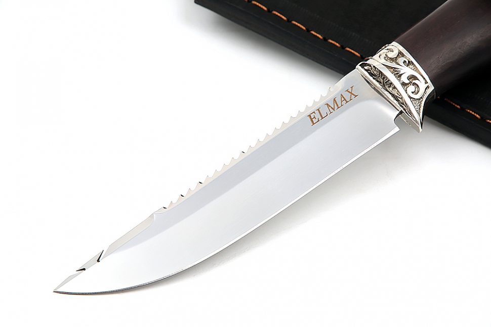 Нож Судак малый (Elmax, чёрный граб - мельхиор)